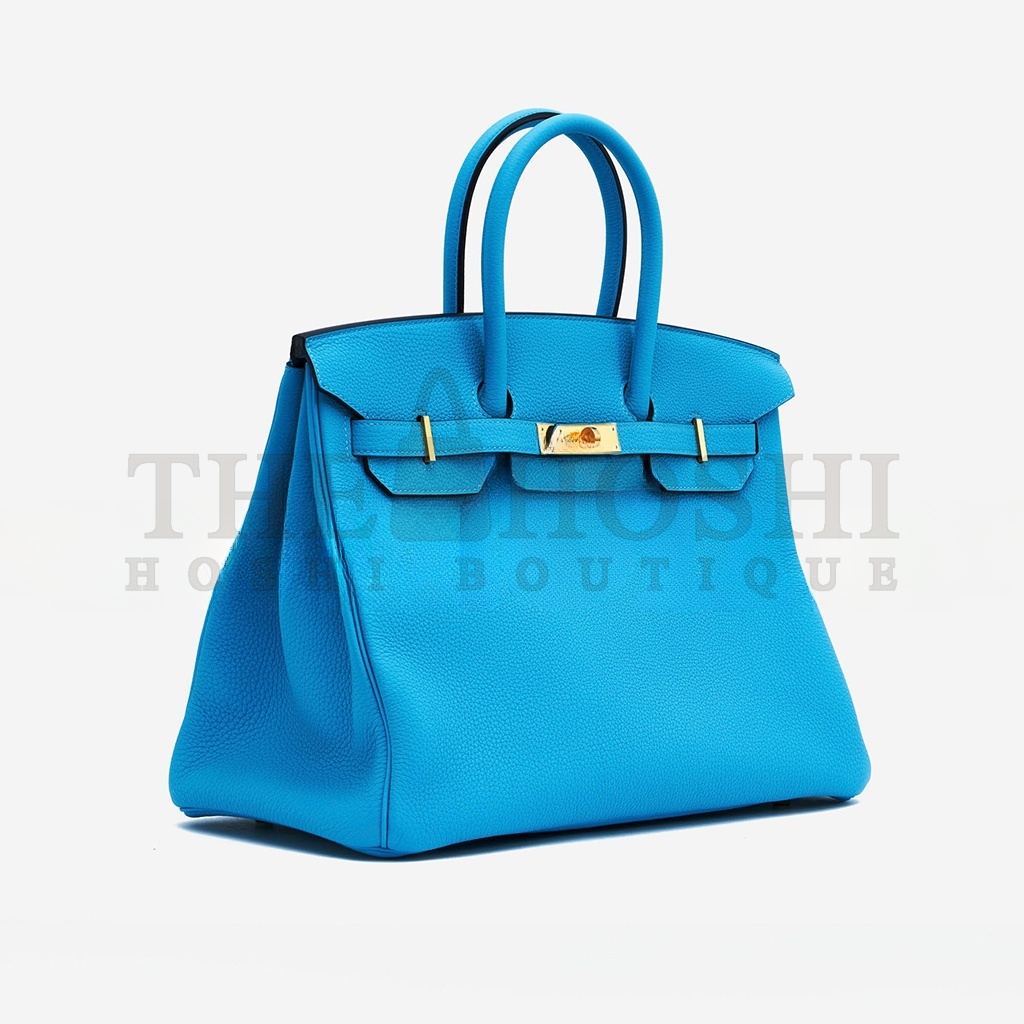 H**me5 BIRKIN 25 TOGO LEATHER BLUE GOLD BUCKLE BAG MSBK2300910 (25*20*13cm) Master Quality